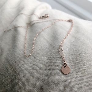 Dainty rose gold disc necklace